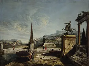 Wandering Prints: Immaginary View with Equestrian Monument and Obelisk
