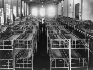 Argentina Prints: Immigrant hotel with double-decker cots in Buenos Aires, Argentina