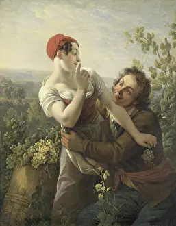 Grapes Prints: The Impassioned Grape Picker, by Peter Paul Joseph Noel