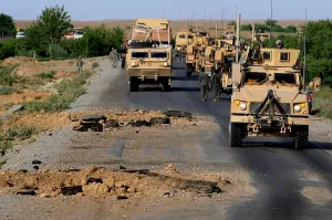 Images Dated 16th March 2011: Improvised explosive device blast holes created a few hours before this U