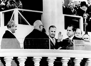 Facial Expressions Prints: Inauguration of Richard Nixon. L-R: Outgoing Pres