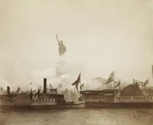 Smoke Prints: Inauguration of the Statue of Liberty in New York Harbor, Oct. 28, 1886
