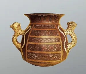 Crockery Prints: Inca Vase with Geometric Decoration and Zoomoprhic Handles