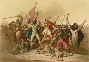 Standards Prints: Incan Emperor Atahualpa is taken prisoner within the fortified city of Cajamarca