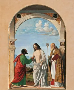 Altarpiece Prints: Incredulity of St Thomas with Bishop Magno
