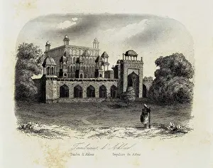 Tomb Prints: India (1863). Akbar`s Tomb. Picture of the 'Historia General de las Misiones' (General History of Missions)