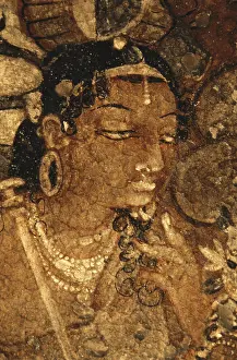 Complexion Prints: INDIA. Ajanta. Ajanta Caves. Face of a woman