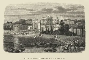 Populations Prints: India. Hyderabad. Palace of the British Resident (1884)