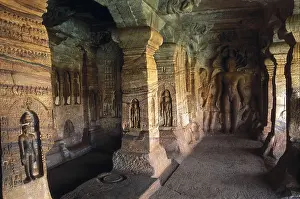 Hindus Prints: INDIA. KARNATAKA. Badami. Caves of the ancient capital of the Calukya kingdom (4th-8th c)