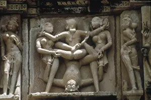 Erotism Prints: INDIA. Khajraho. Hindu Temple of Lakshmana