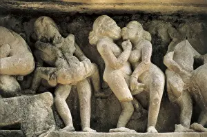 Loving Prints: INDIA. Khajraho. Relief with erotic scenes of the tantrism (10th-11th c)