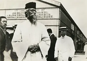 Writers Prints: Indian poet and philosopher Rabindranath Tagore in Japan in 1916