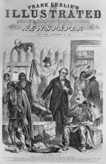Columbus Prints: Our Indian Policy, 1875 political cartoon by Austrian-American cartoonist, Joseph Keppler