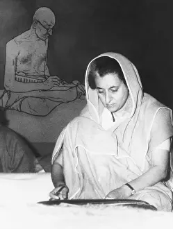 Sari Prints: Indian Prime Minister Indira Gandhi during the annual session of the ruling Congress Party