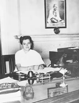 Women Leaders Prints: Indira Gandhi, was the first woman President of India's ruling National Congress Party