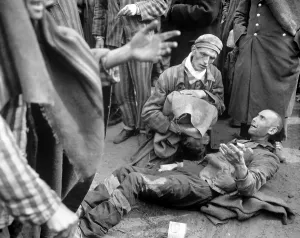 Russians Prints: Inmates of Wobbelin concentration camp awaiting transport to the hospital