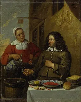 Waitress Prints: In front of the Inn, by Van Tilborgh Gilles