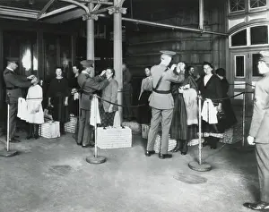 Emigration Prints: Inspection of arriving immigrants by Public Health Service at Ellis Island, c. 1910