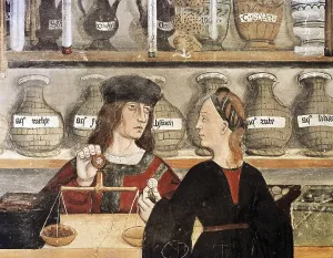 Shops Prints: Interior of a chemist's shop