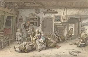 Open Door Prints: Interior with Peasant Family, by Christiaan Josi