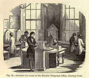 Offices Prints: Interior room of the Electric Telegraph Office at Charing Cross, London
