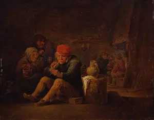 Container Prints: Interior with Smokers, by Unknown Artist close to David Teniers the Younger