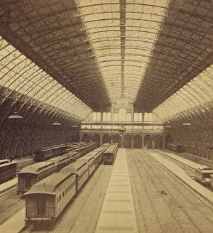 Cities Prints: Interior of the train shed at Grand Central Depot, New York City, 1871-1890