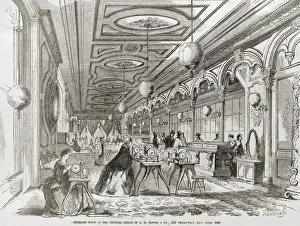 Wood Engraving Prints: Interior view of the central office of I