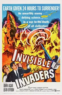 Spaceship Prints: INVISIBLE INVADERS, US poster art