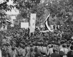 Iran Prints: Iranian demonstrators protest against the British government in 1951
