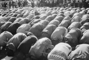 Prayer Prints: Iranian men kneeling in prayer at an demonstration during the Iran Hostage Crisis in Washington D