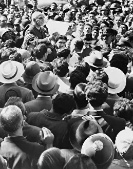 Supporters Prints: Iranian premier Mohammed Mossadegh, addressing a crowd in Teheran in 1951