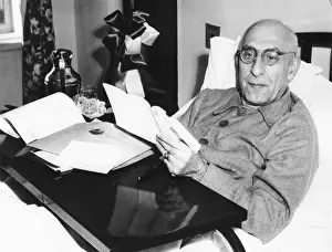 Papers Prints: Iranian premier Mohammed Mossadegh in his suite at New York Hospital, Oct. 12, 1951