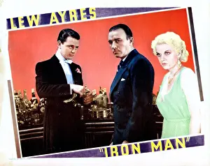 Harlow Prints: IRON MAN, lobbycard, from left: Lew Ayres, Robert Armstrong, Jean Harlow, 1931
