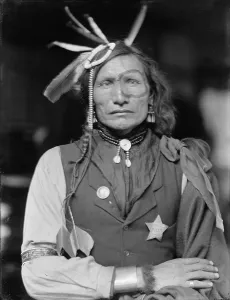 Badge Prints: Iron White Man, a Native American man of the Sioux tribe