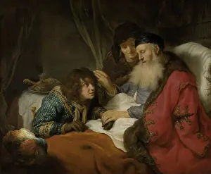 Jacob Prints: Isaac Blessing Jacob, by Govert Flinck, c. 1638, Dutch painting, oil on canvas