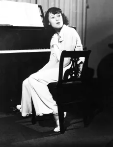 Piano Prints: ise Rainer at home at her piano, 1937, photo by clarence Bukk