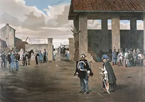 Armistice Prints: Italian unification, King Victor Emmanuel II meets marshal Radetzky in Vignole