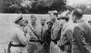 Alliances Prints: Italians of the traitorous Badoglio system being interrogated by German officers in Rome'