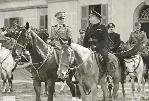 Nippon Prints: Italy (20th June 1939). General Pietro attending a military parade together with Francesco Jacomoni