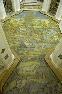 Campanians Prints: ITALY. Anacapri. Capri Island. Detail of the mosaic in Chiesa di San Michele