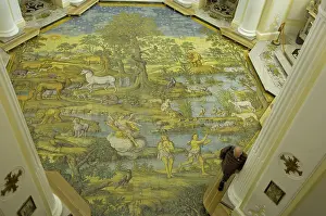 ITALY. Anacapri. Capri Island. Detail of the mosaic in Chiesa di San Michele. AISA/Everett Collection**US SALES ONLY**