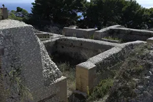 Archaeology Prints: ITALY. Capri. Capri Island. Vila Jovis or Palace of Tiberius