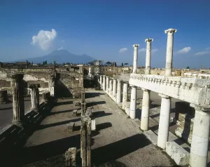 Collapse Prints: ITALY. Pompeii. Forum and Vesubius. AISA/Everett Collection**US SALES ONLY**