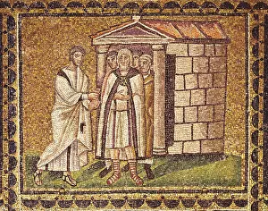 Bizantium Prints: ITALY. Ravenna. Basilica of Sant'Apollinare Nuovo. Judas remorse, 7th century