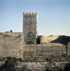 Sicily Prints: ITALY. SICILY. ENNA. Enna. Lombard Castle seen from Roca de Cerere