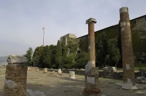 Archaeological Prints: ITALY. Trieste. Remains of the Roman basilica in San Giusto hill