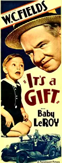 Kneeling Prints: IT'S A GIFT, from left Baby LeRoy, W.C. Fields, 1934