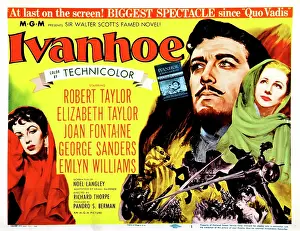 Embrace Prints: IVANHOE, Elizabeth Taylor, Robert Taylor, Joan Fontaine, 1952