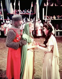 IVANHOE, from left: Robert Taylor, Joan Fontaine, Elizabeth Taylor, 1952
